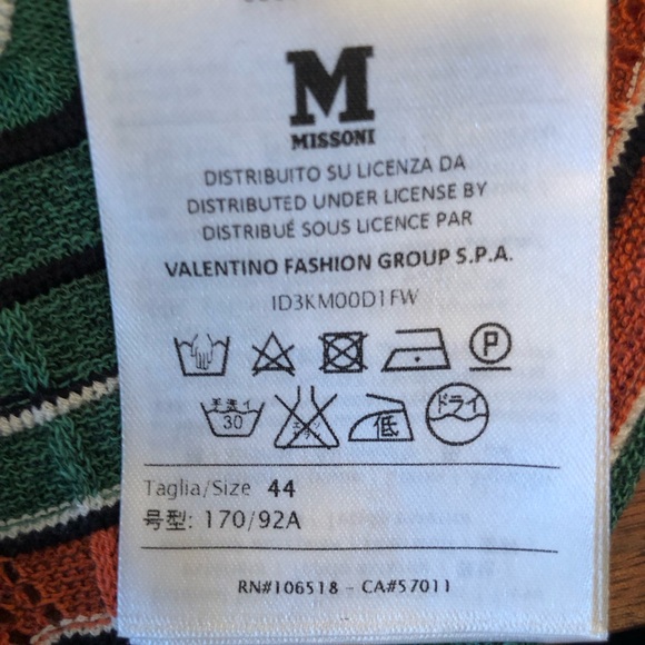 Missoni Top with Cut cut out back euro 44 or Large - Picture 4 of 5